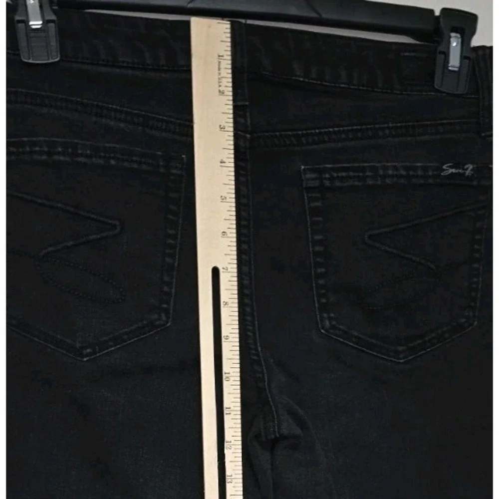 Seven7 Women's Size 8 Black Bermuda Stretch Denim Jean‎ Shorts 32x10 Outdoor (2)